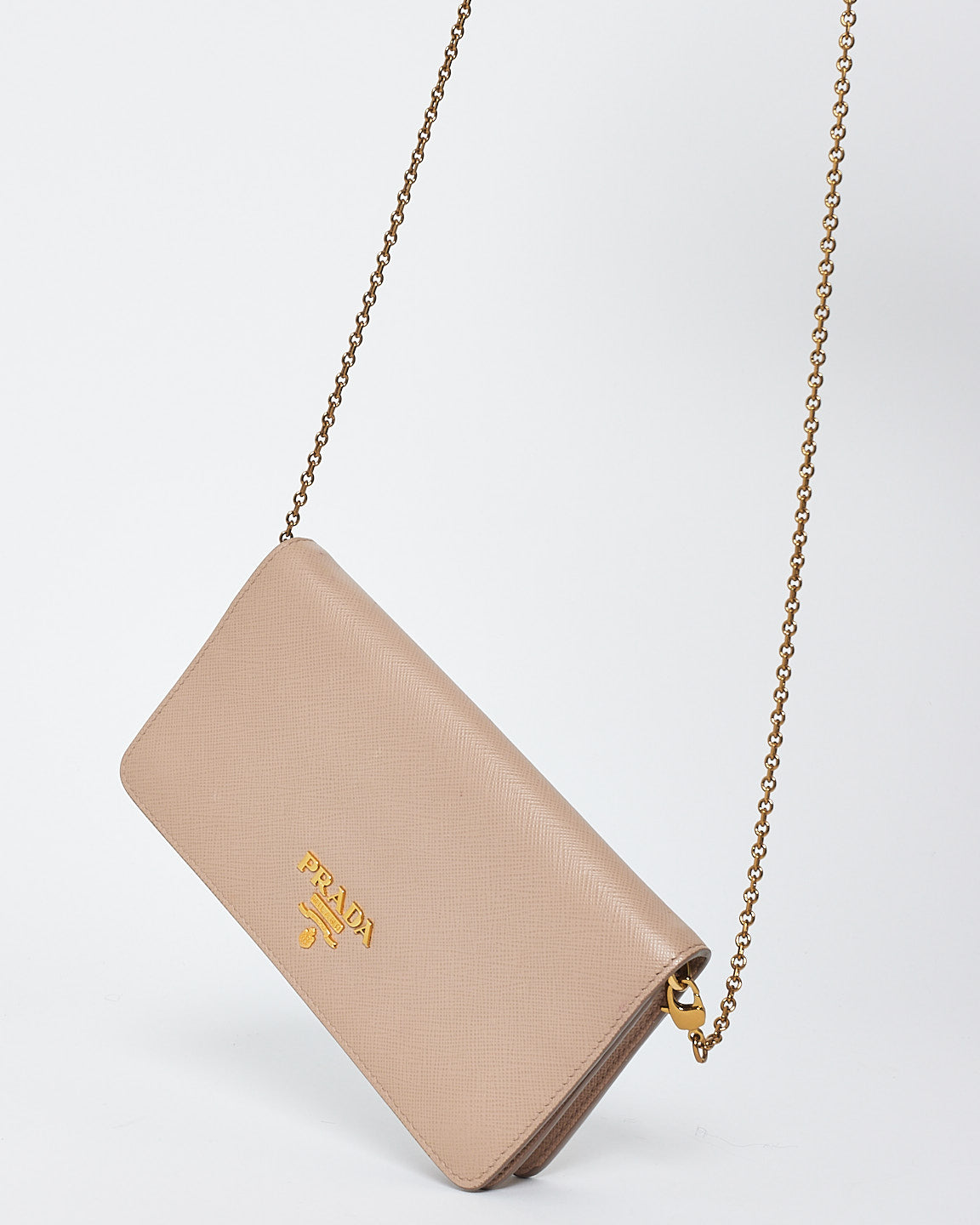 Prada Blush Pink Daino Leather Wallet on Chain Bag