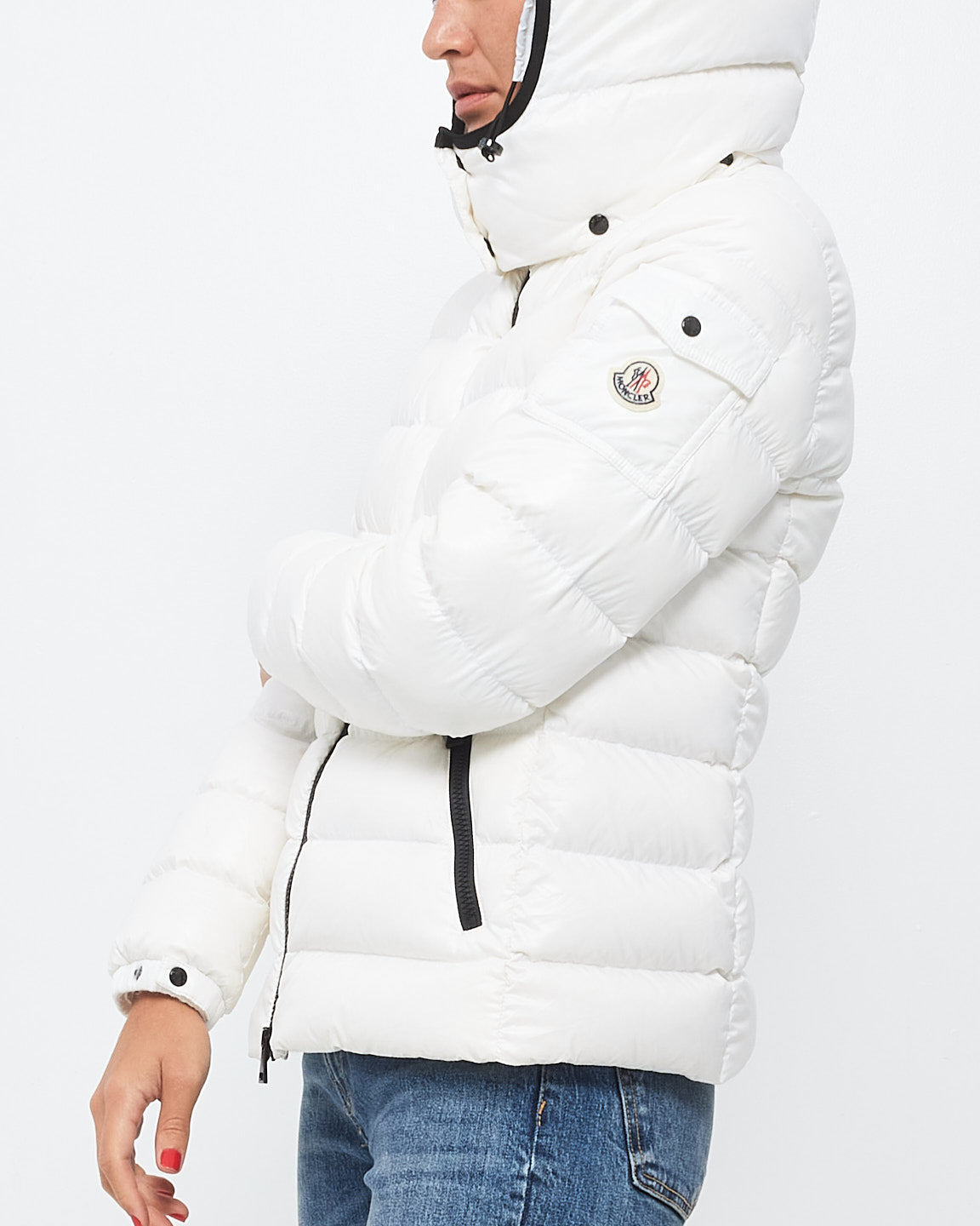Moncler White With Black Trimming Bady Short Down Jacket Puffer - 2