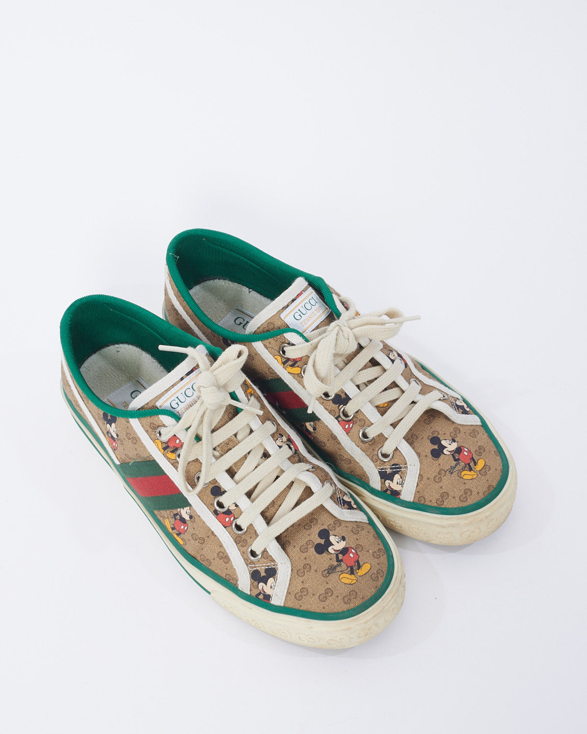 Gucci x Disney Brown Canvas 1977 Tennis Low Top Sneakers - 39