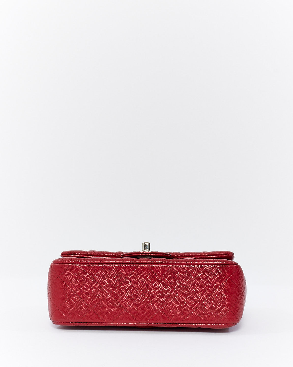 Chanel Red Caviar Quilted Mini Rectangular Classic Flap Bag