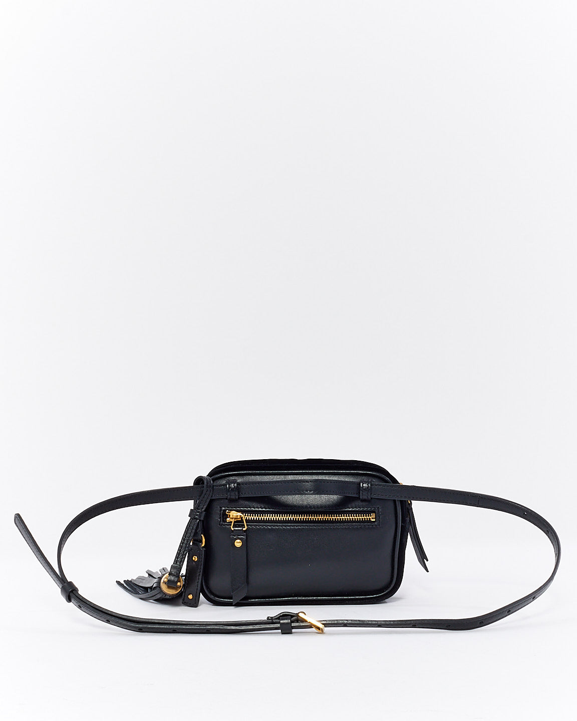 Saint Laurent Black Velvet Matelassé Monogram Lou Belt Bag