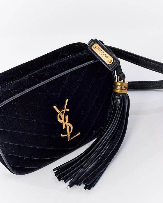 Saint Laurent Lou Belt Bag In Matelasse Leather Black/Gold