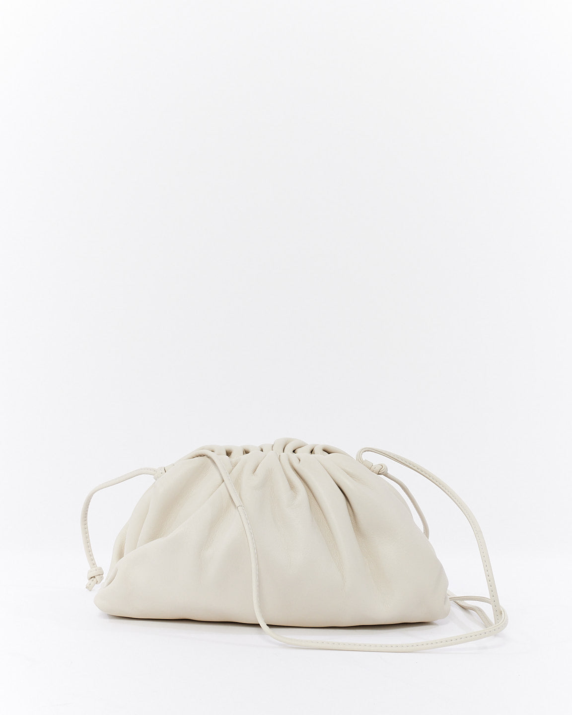 Bottega Veneta White (Chalk) Mini Pouch Clutch Crossbody