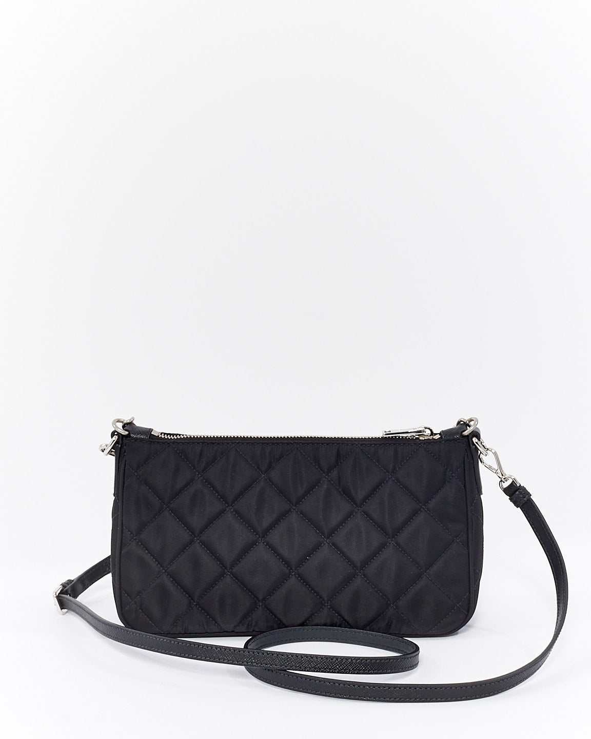 Prada Black Tessuto Nylon Quilted Chain Crossbody Bag