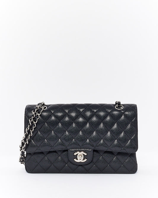 Chanel Black Leather Caviar Medium Classic Double Flap Bag