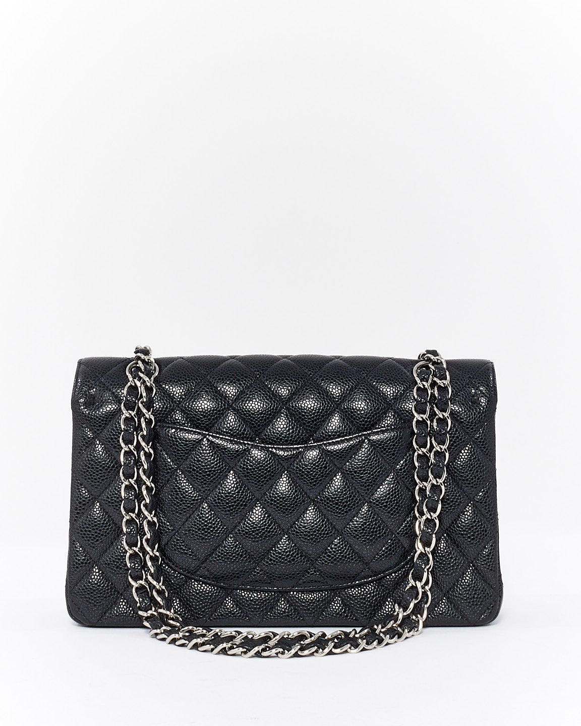 Chanel Black Leather Caviar Medium Classic Double Flap Bag