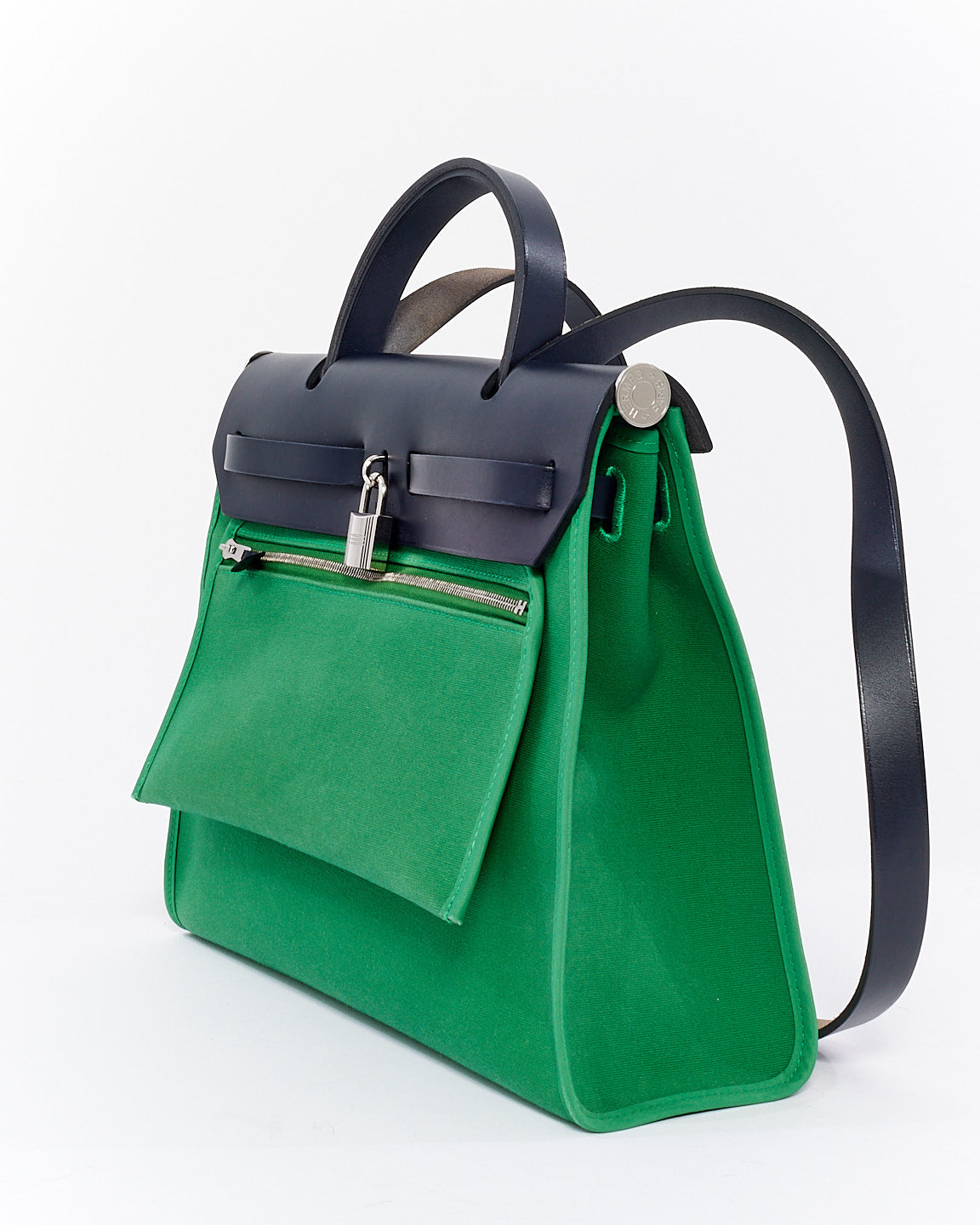 Hermès Green Canvas Toile Herbag 31 Zip Tote