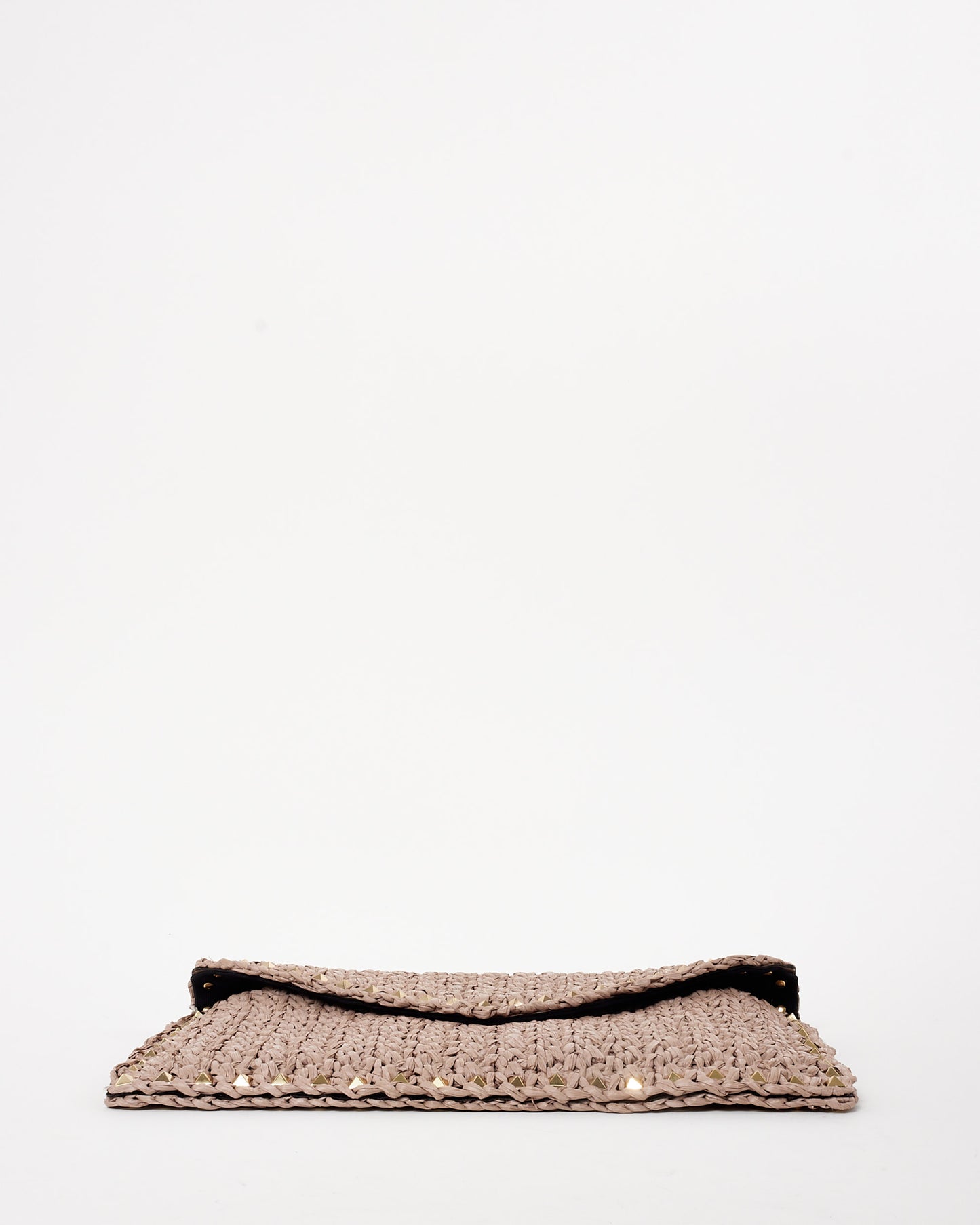 Valentino Beige Raffia Envelope Clutch