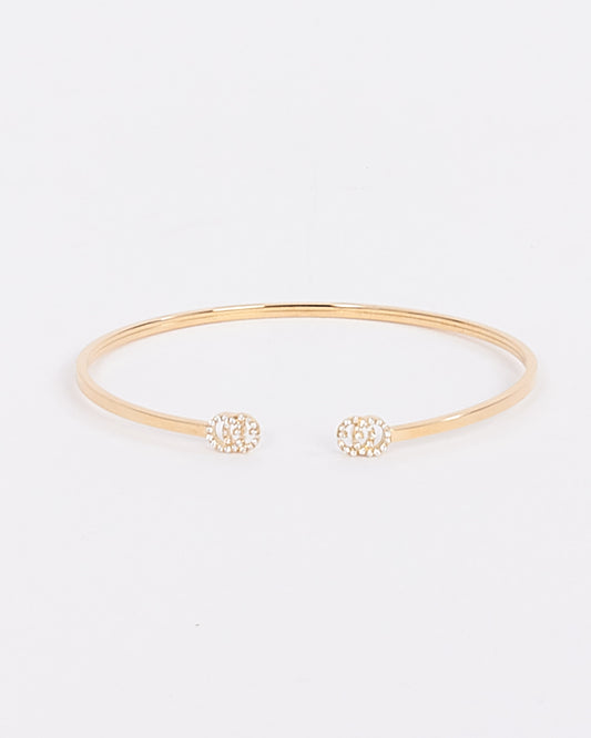 Gucci Gold with Diamonds GG Running Cuff Bracelet