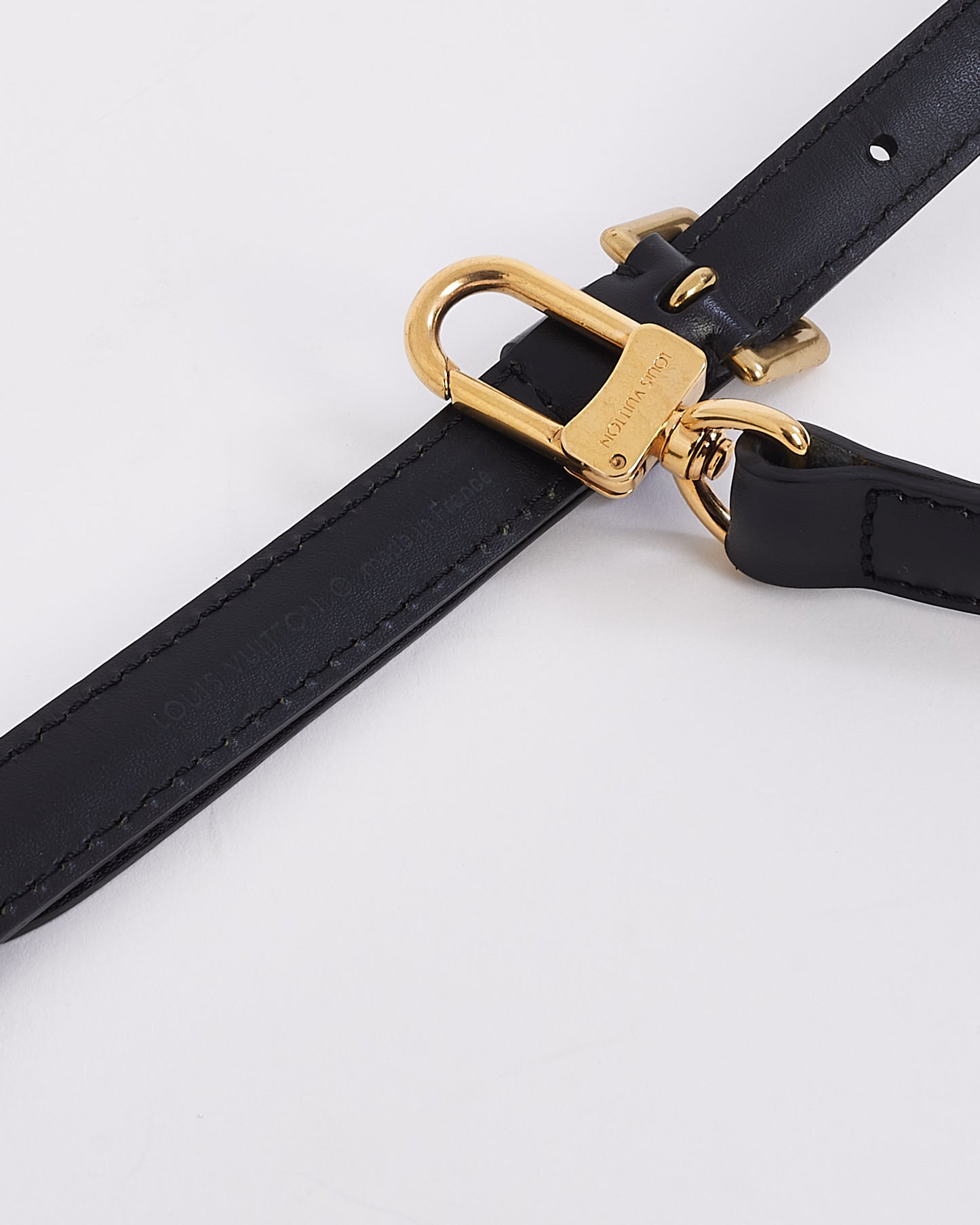 Louis Vuitton Black Leather Adjustable Strap