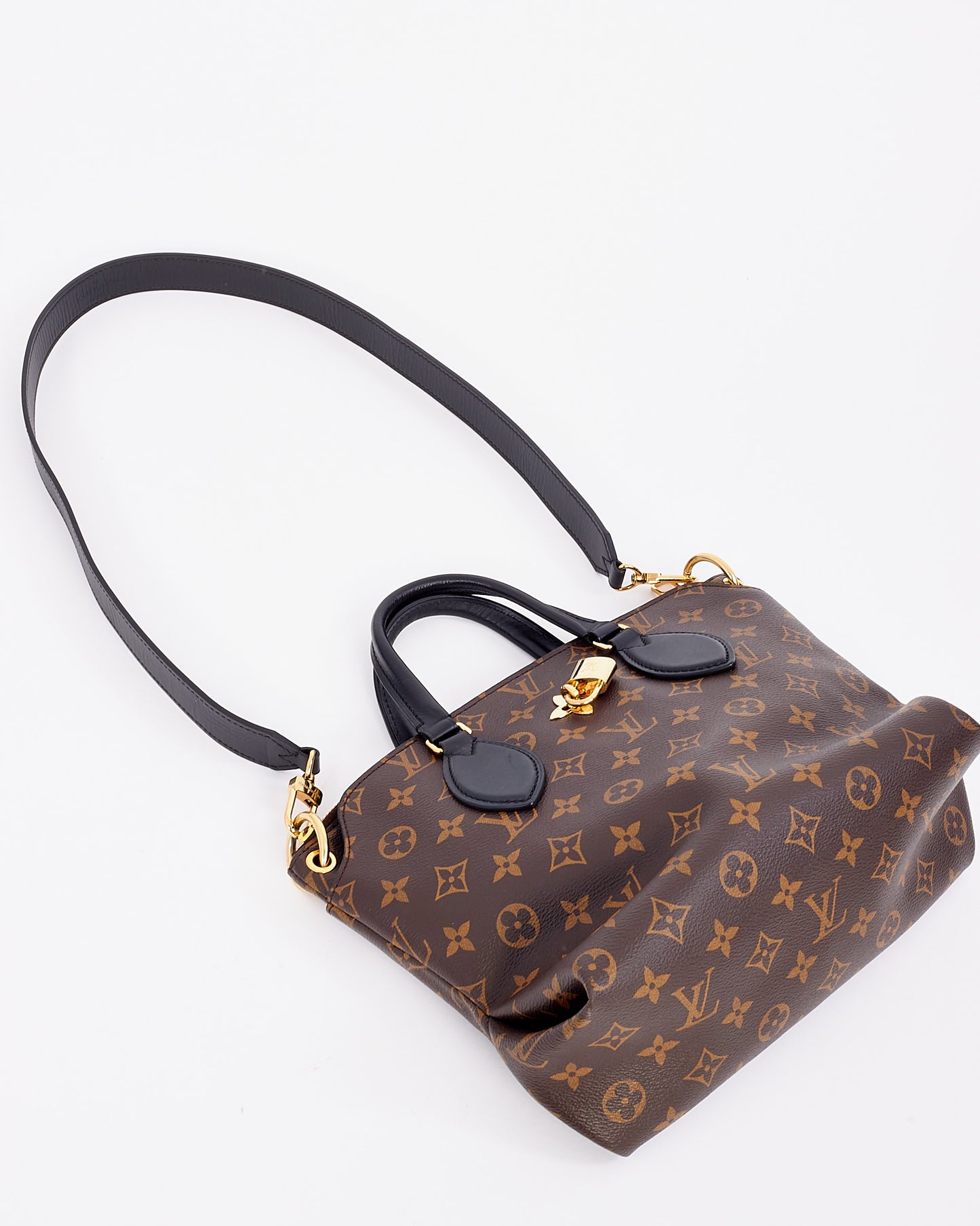 Louis Vuitton Black Monogram Canvas Flower Zip Tote PM Bag