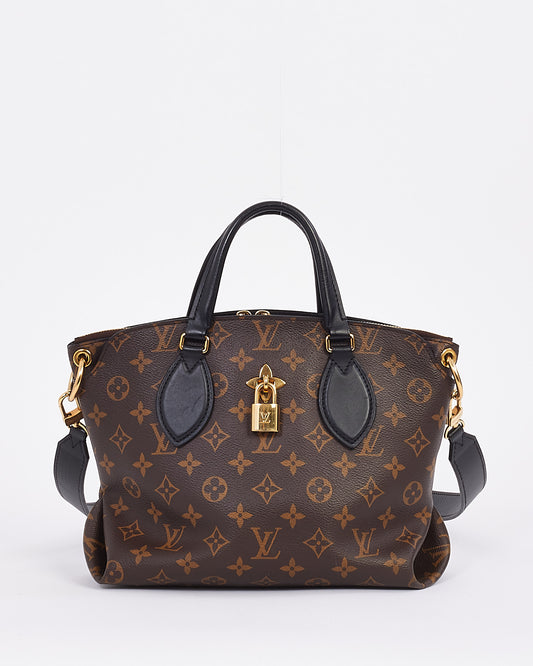 Louis Vuitton Black Monogram Canvas Flower Zip Tote PM Bag