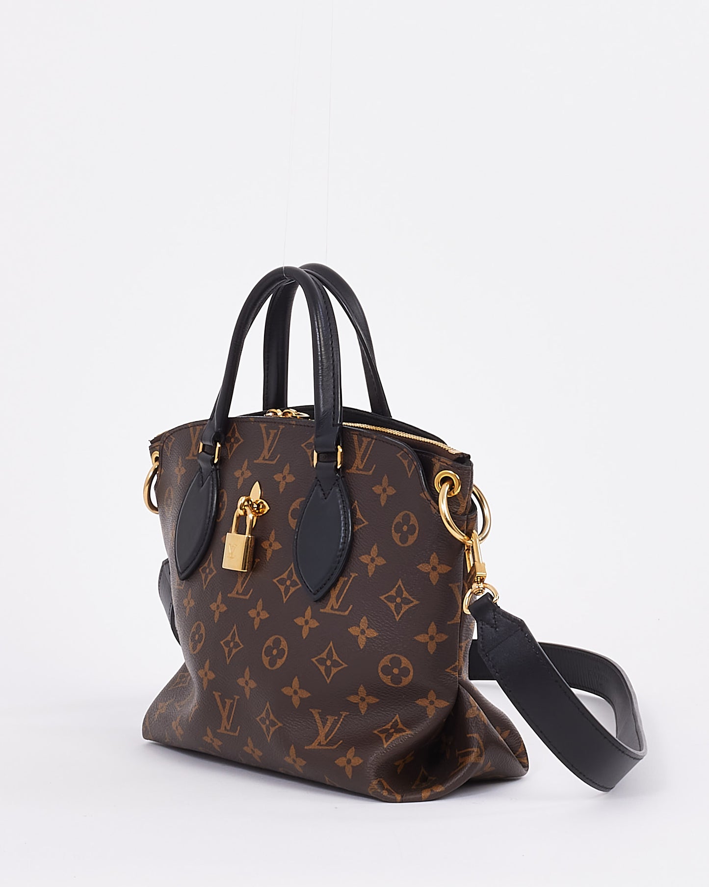 Louis Vuitton Black Monogram Canvas Flower Zip Tote PM Bag