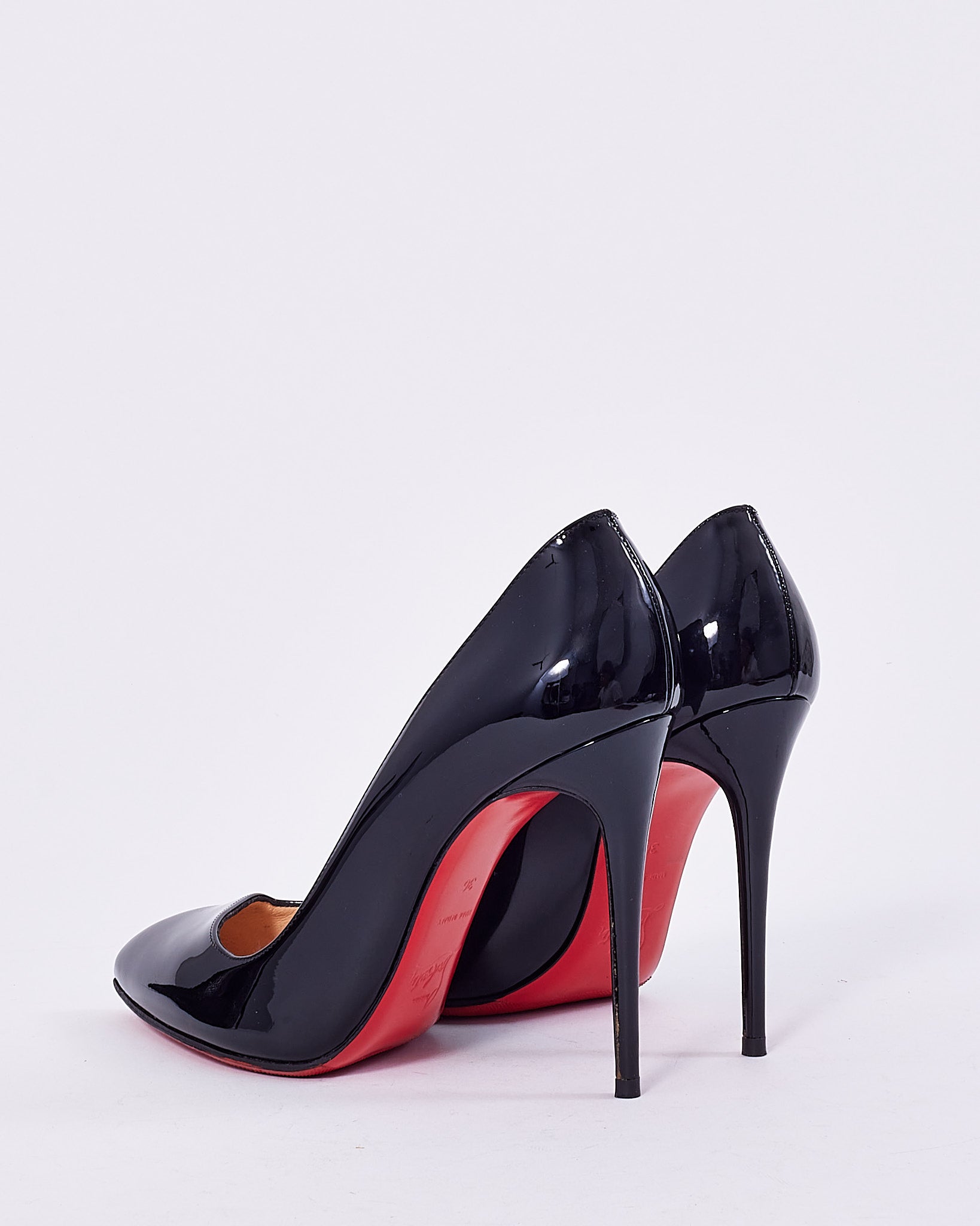 Black patent leather red bottoms hotsell