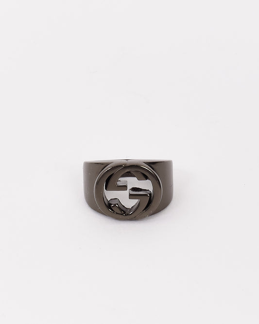 Gucci Black Interlocking GG Ring