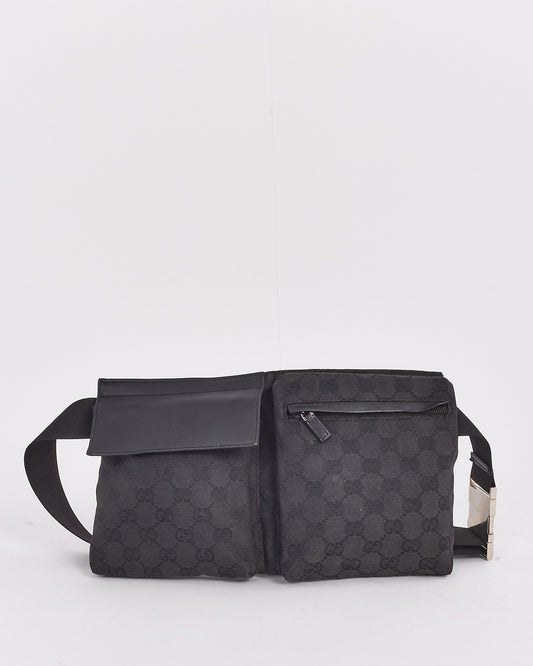 Gucci Black Monogram Canvas Belt Bag