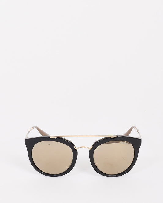 Prada Black/Gold SPR23S Cat Eye Sunglasses