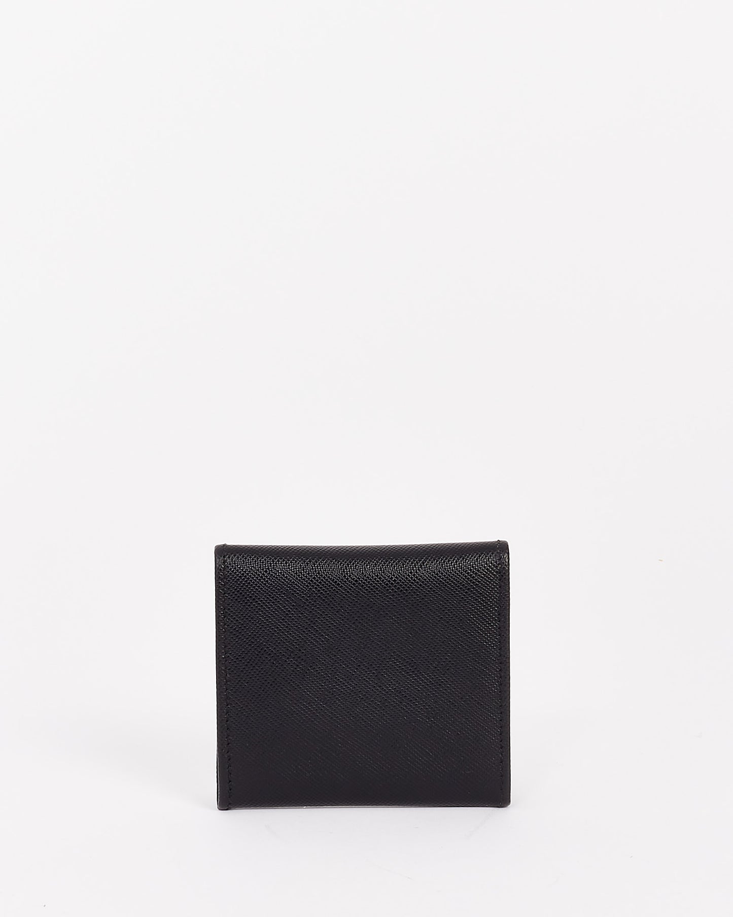 Prada Black Saffiano Leather Fold Coin Pouch