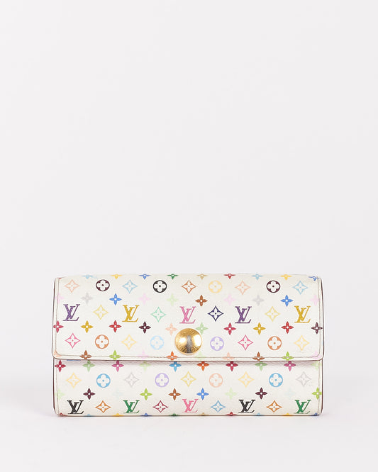 Louis Vuitton White Multi Monogram Murakami Sarah Wallet