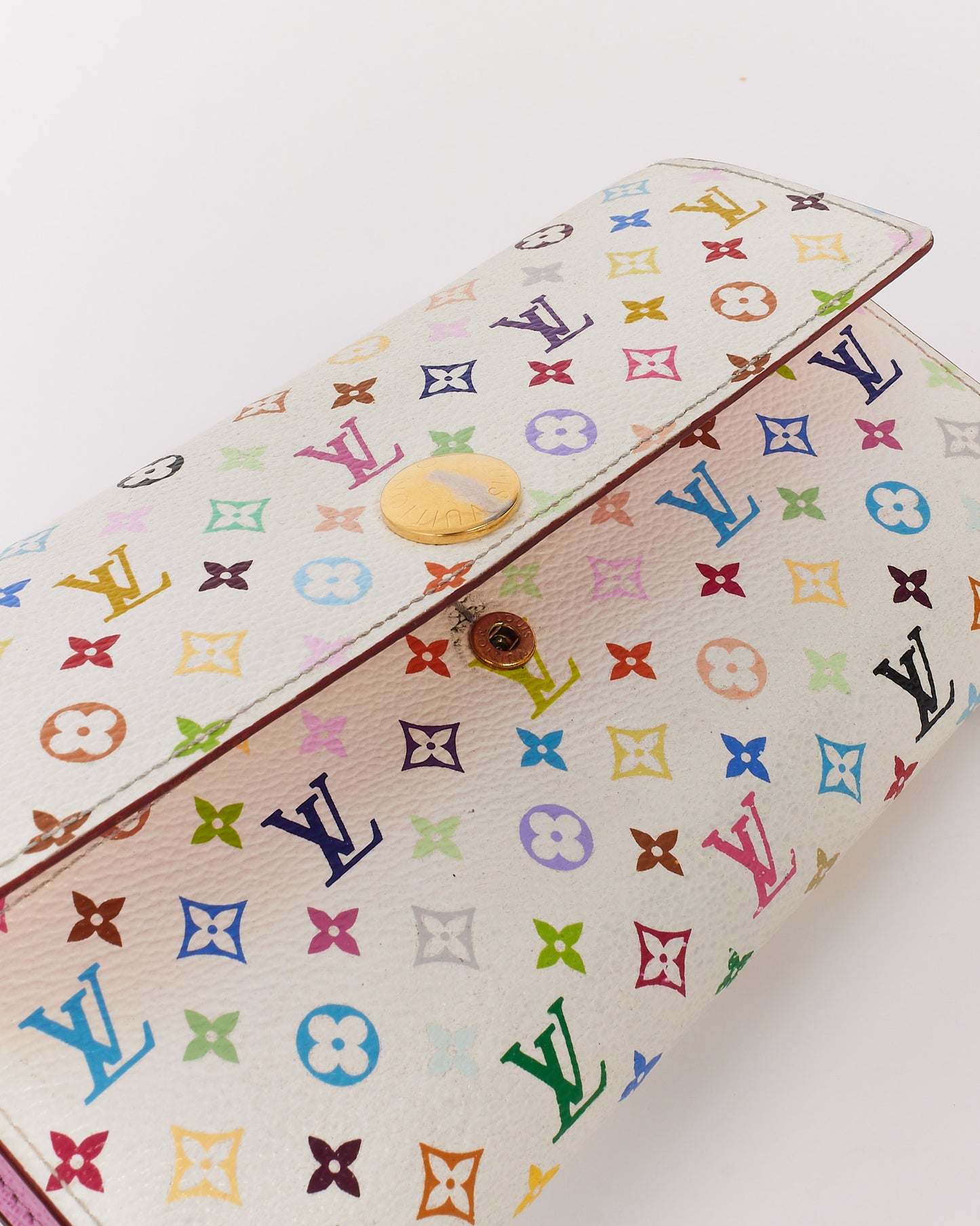 Louis Vuitton White Multi Monogram Murakami Sarah Wallet