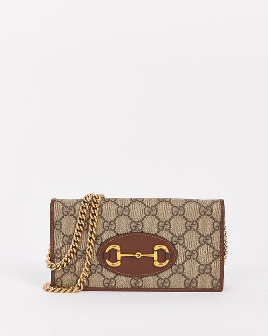 Gucci Beige Canvas Horsebit 1955 Wallet on Chain