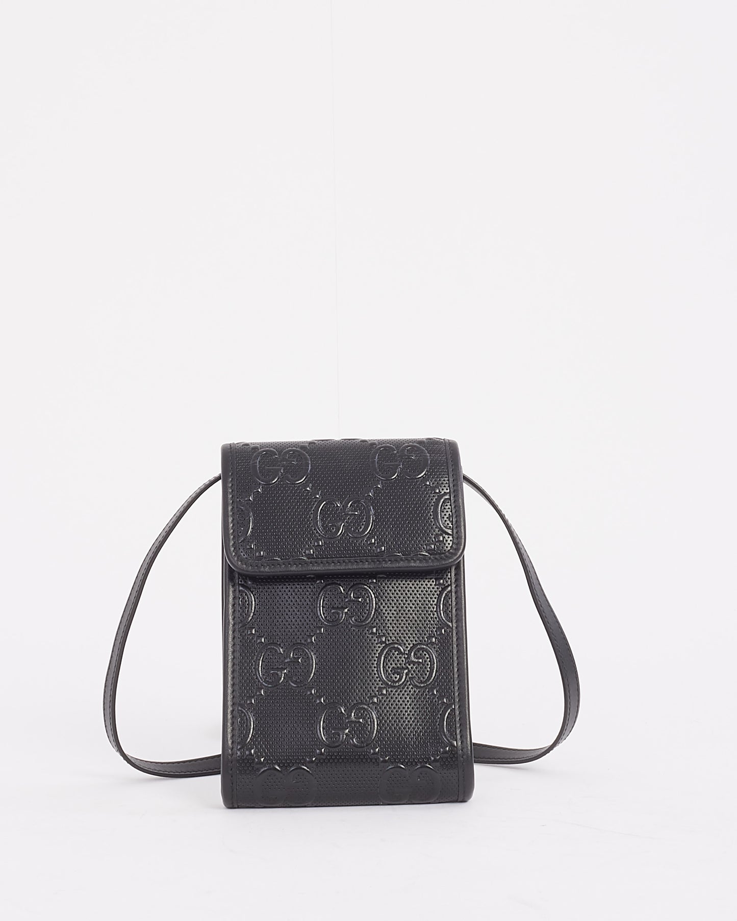 Gucci Black GG Embossed Leather Mini Crossbody Bag