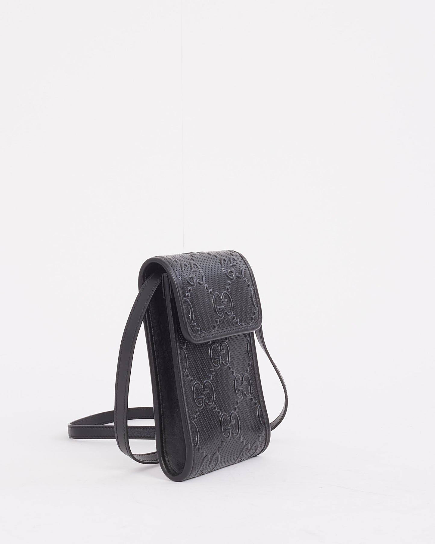 Gucci Black GG Embossed Leather Mini Crossbody Bag