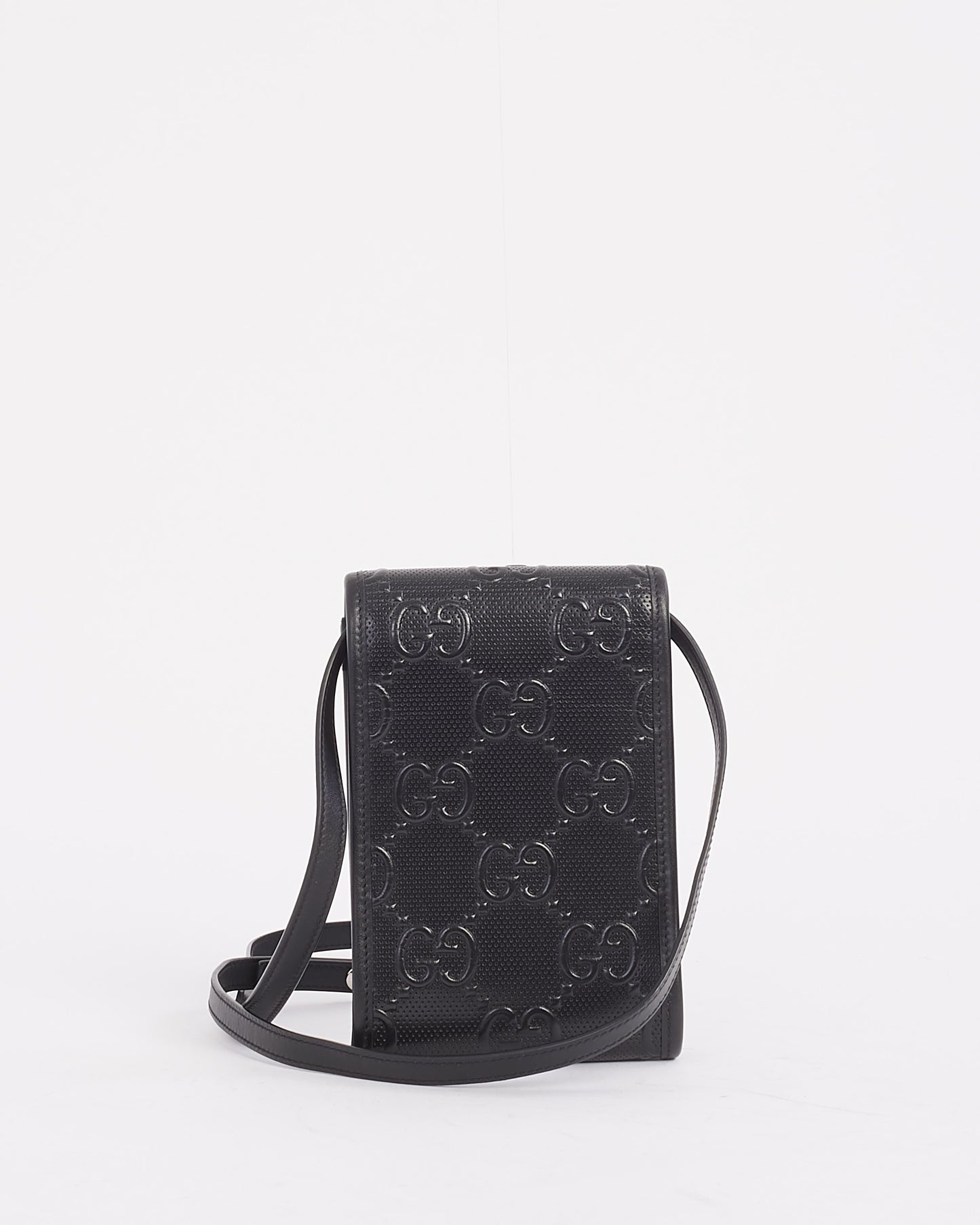 Gucci Black GG Embossed Leather Mini Crossbody Bag