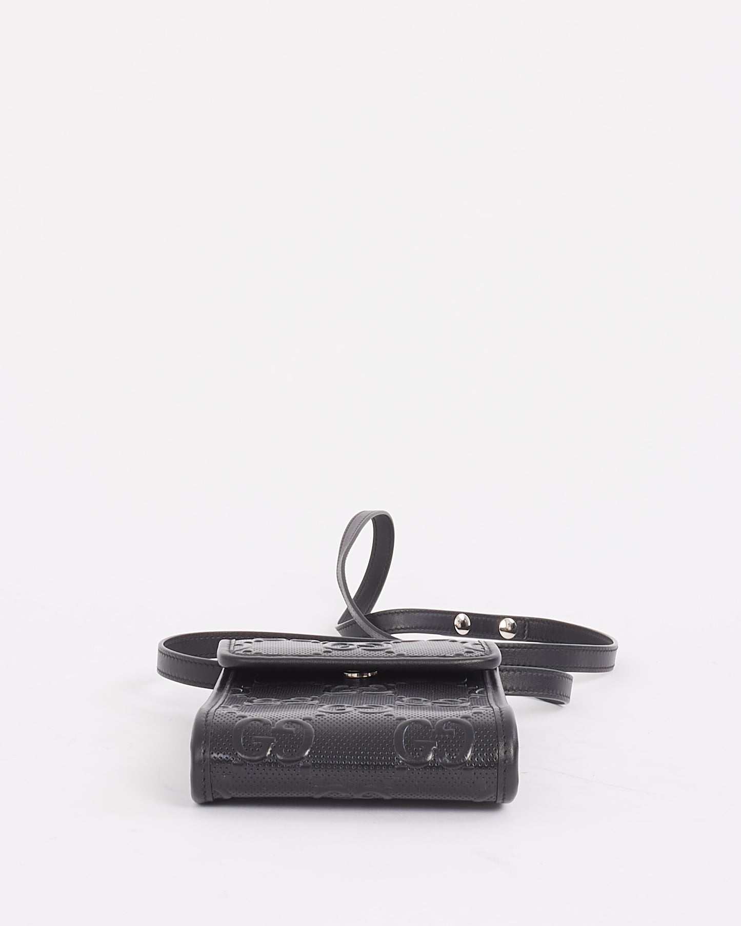 Gucci Black GG Embossed Leather Mini Crossbody Bag