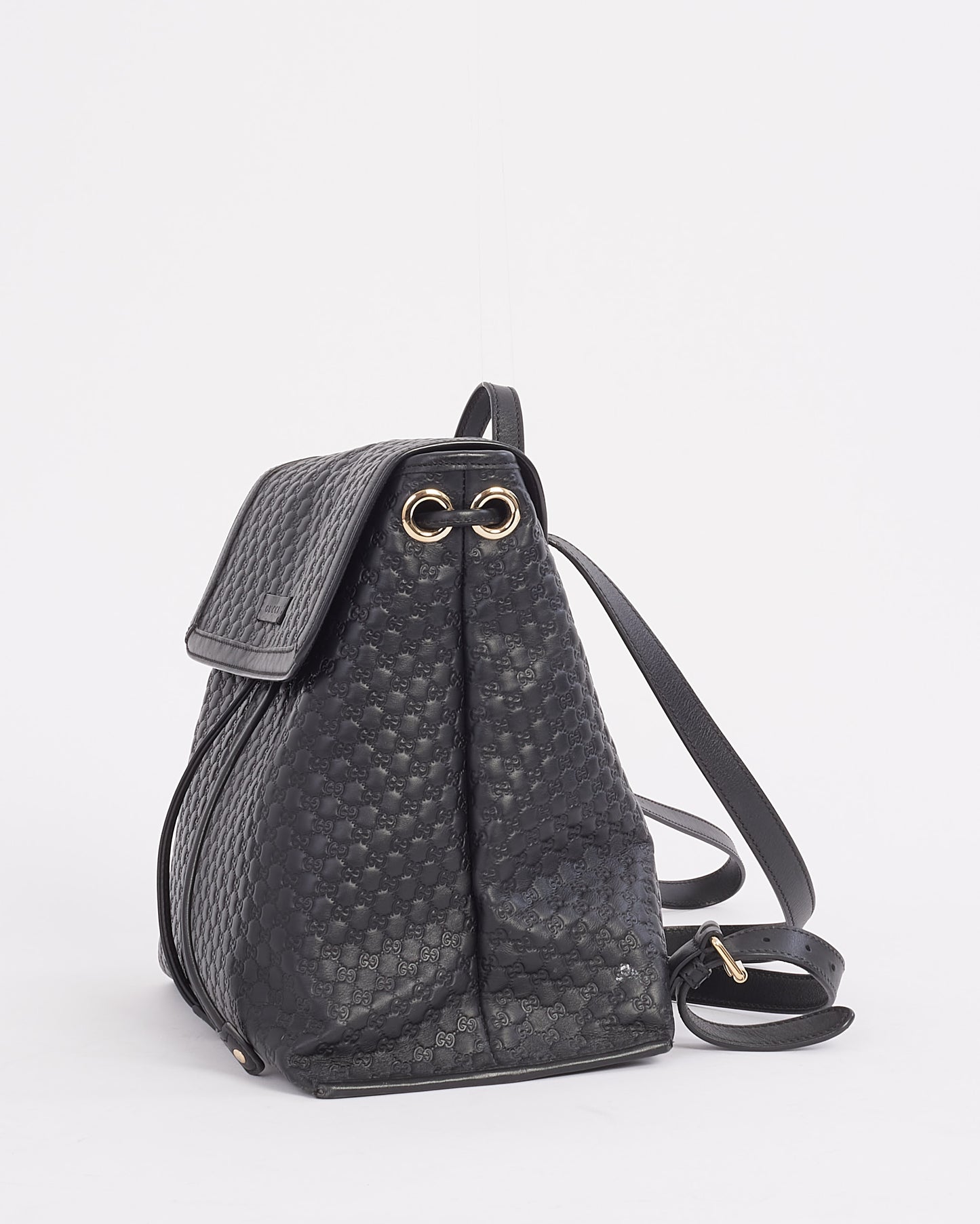 Gucci Black Leather Guccissima Backpack