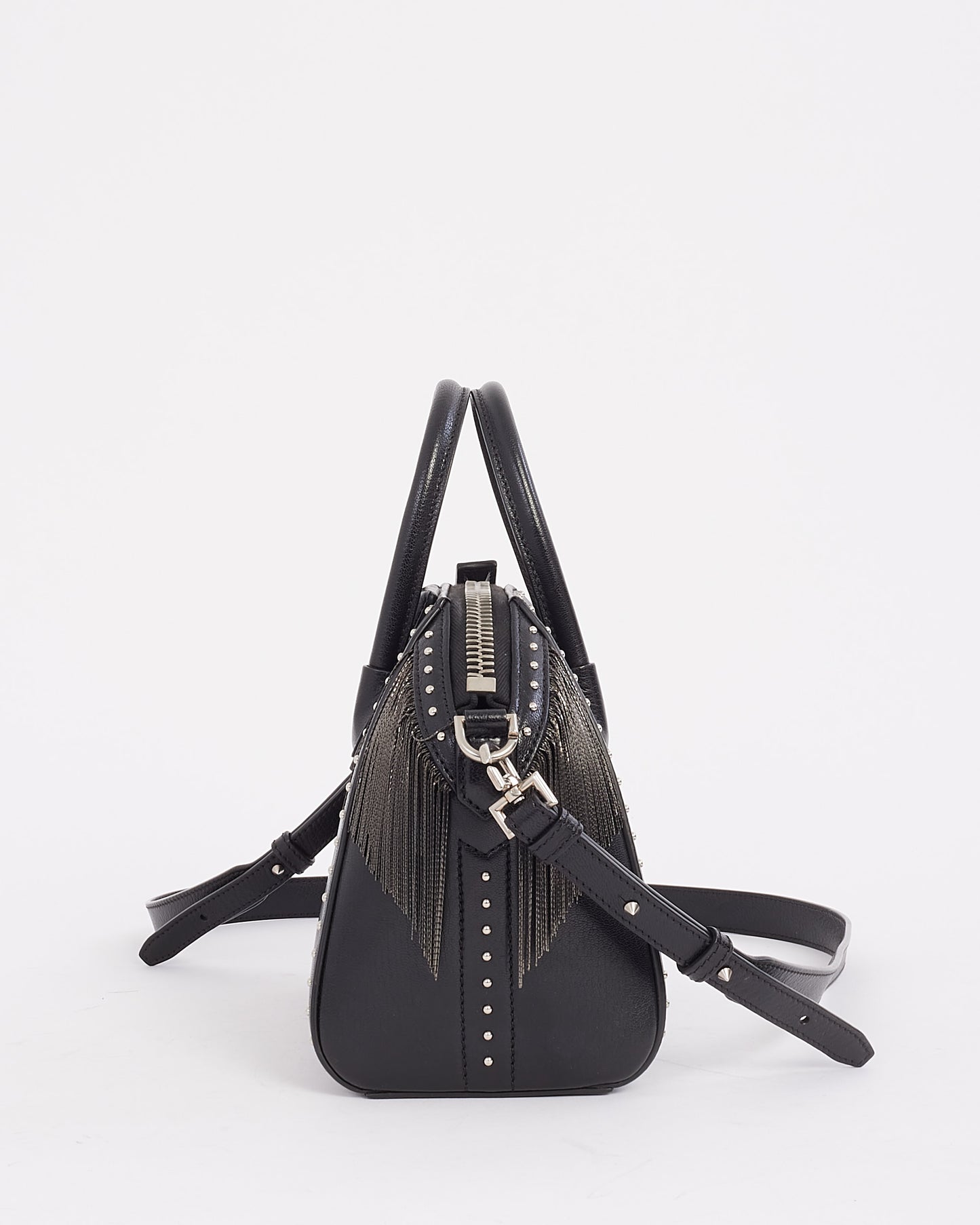 Givenchy Black Leather Mini Pandora with Fringe & Stud Bag