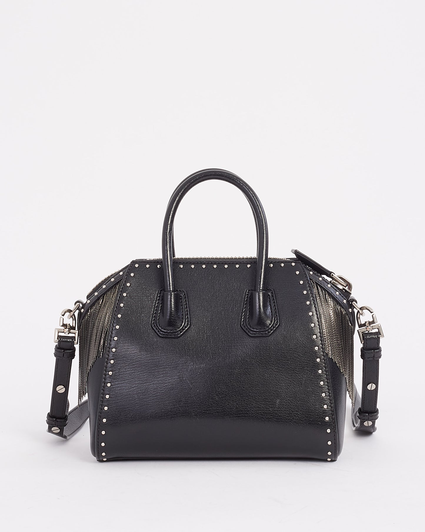 Givenchy Black Leather Mini Pandora with Fringe & Stud Bag