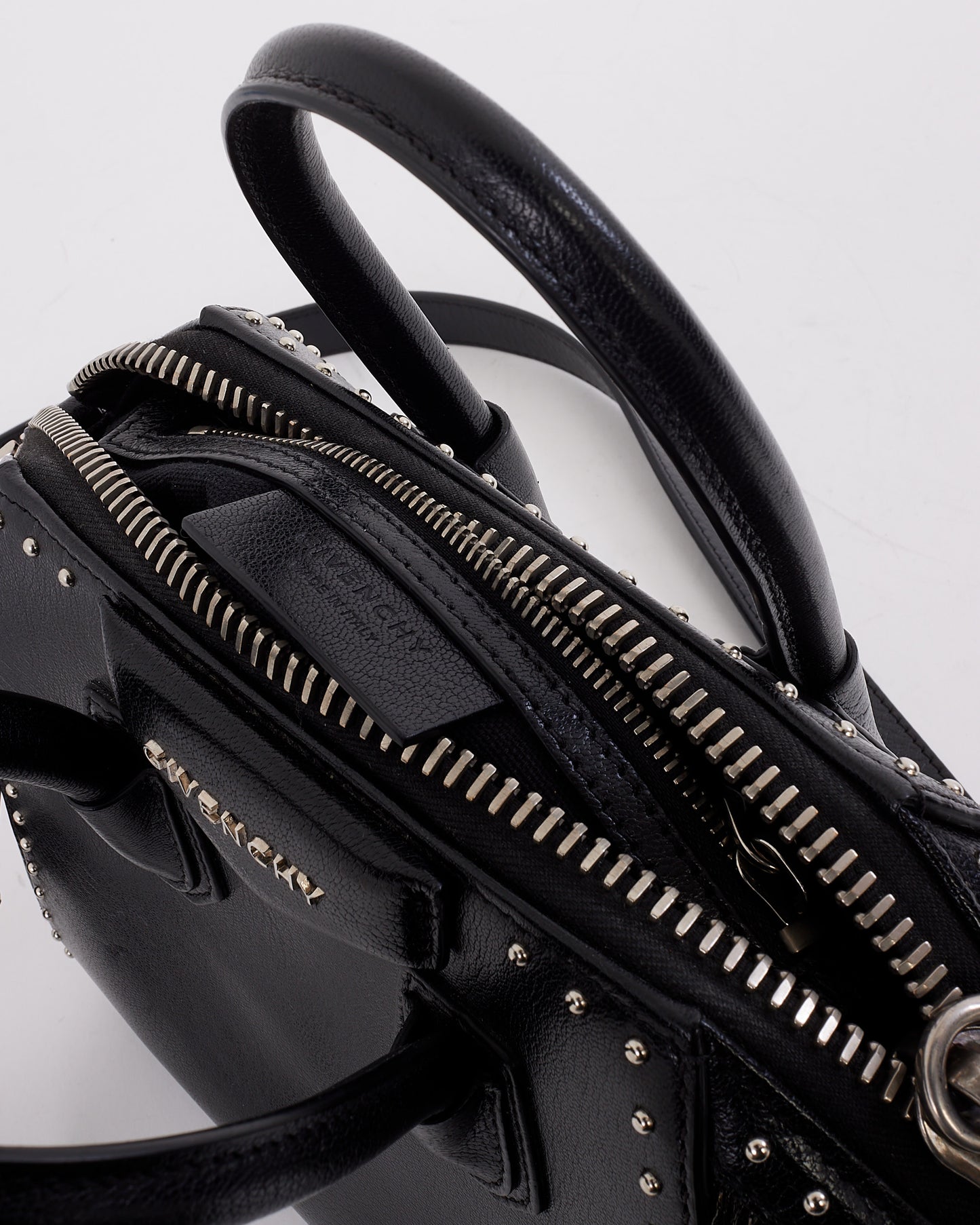 Givenchy Black Leather Mini Pandora with Fringe & Stud Bag