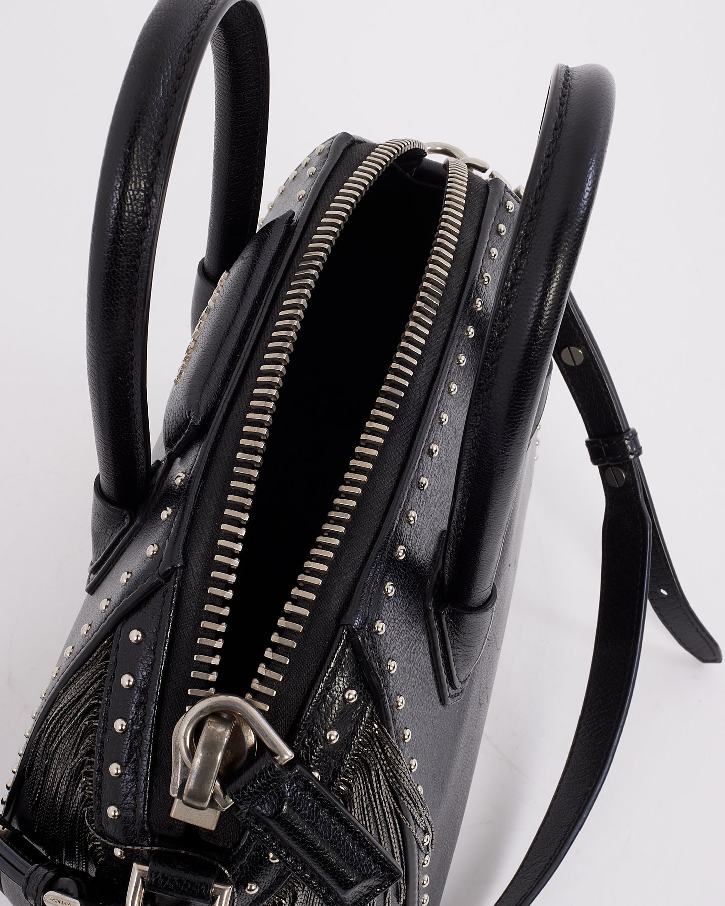 Givenchy Black Leather Mini Pandora with Fringe & Stud Bag