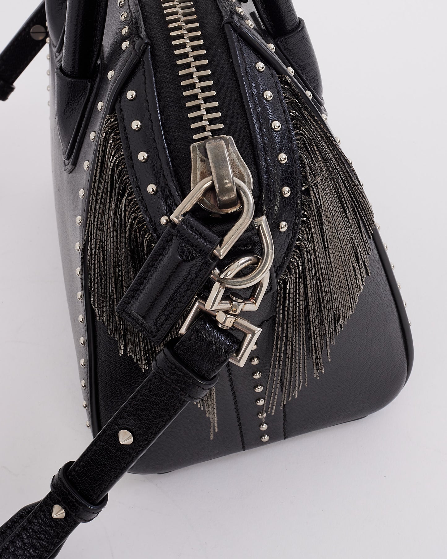 Givenchy Black Leather Mini Pandora with Fringe & Stud Bag