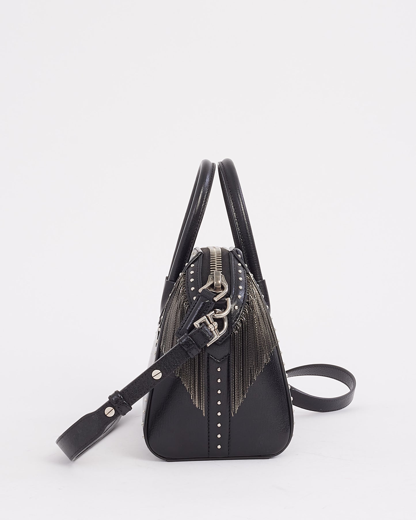 Givenchy Black Leather Mini Pandora with Fringe & Stud Bag