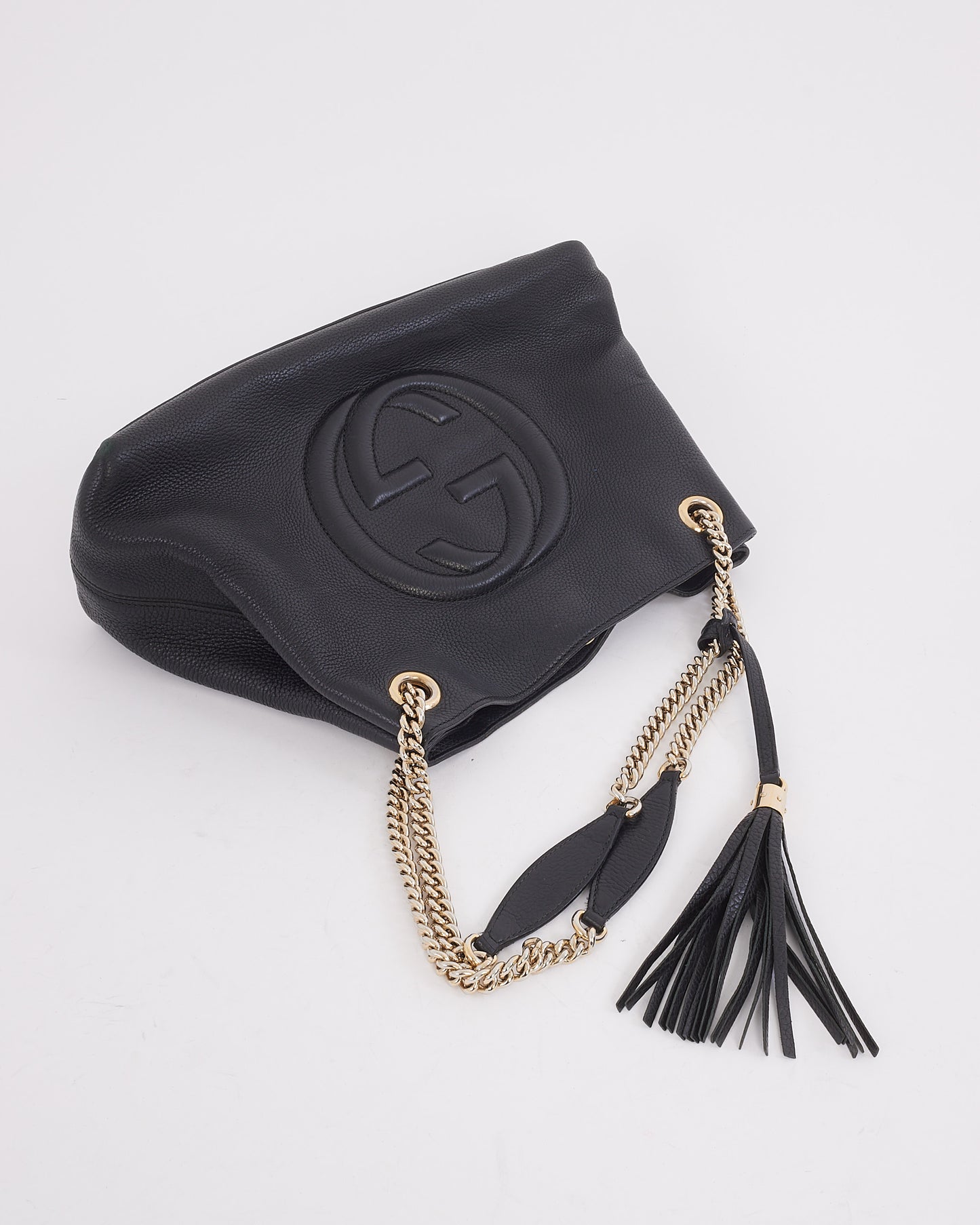 Gucci Black Pebbled Leather Medium Soho Chain Shoulder Bag