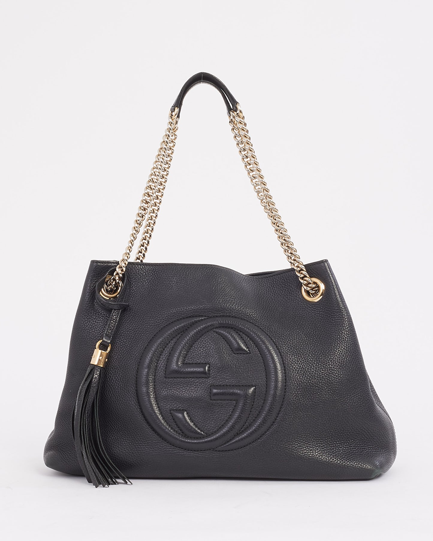 Gucci Black Pebbled Leather Medium Soho Chain Shoulder Bag