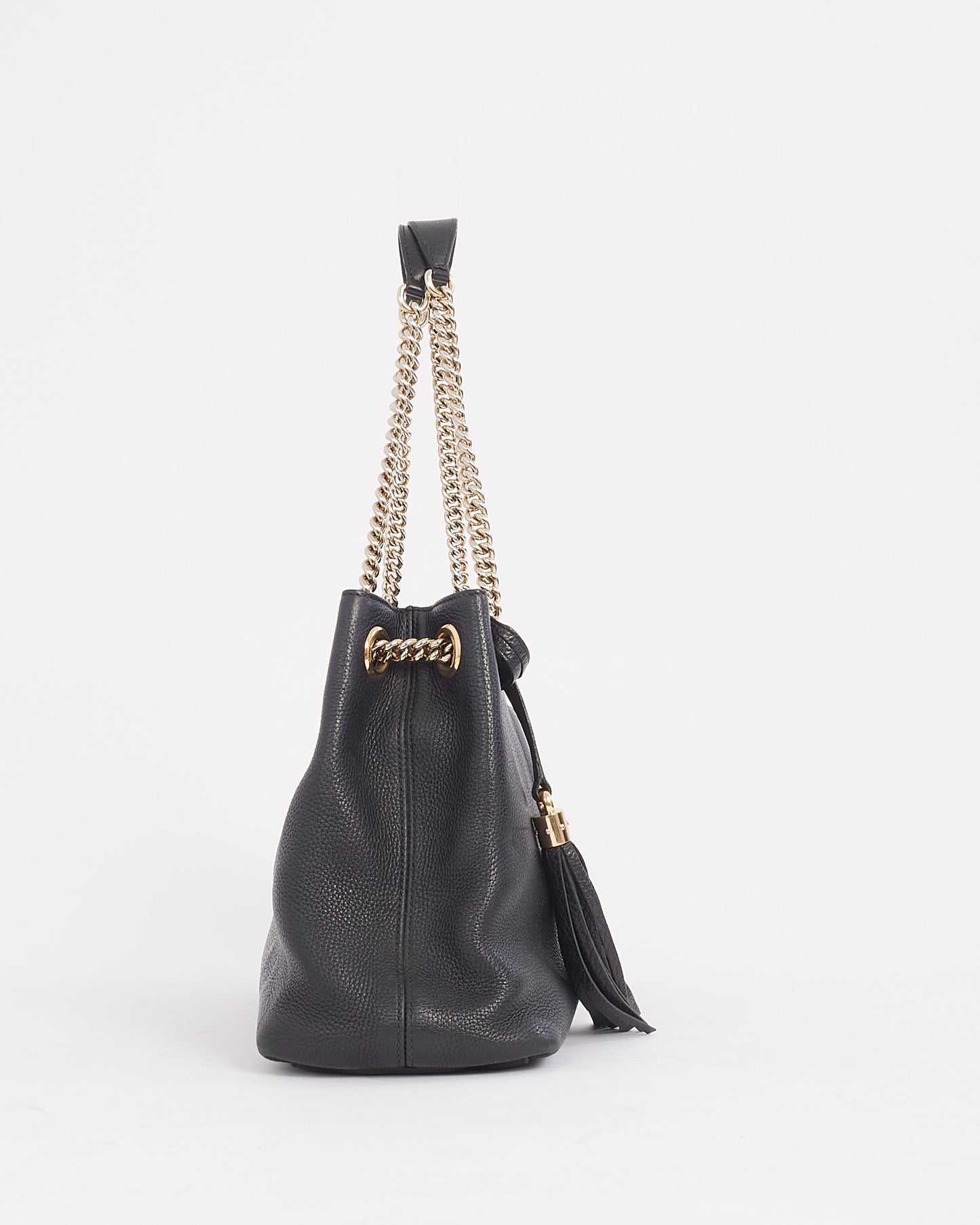 Gucci Black Pebbled Leather Medium Soho Chain Shoulder Bag