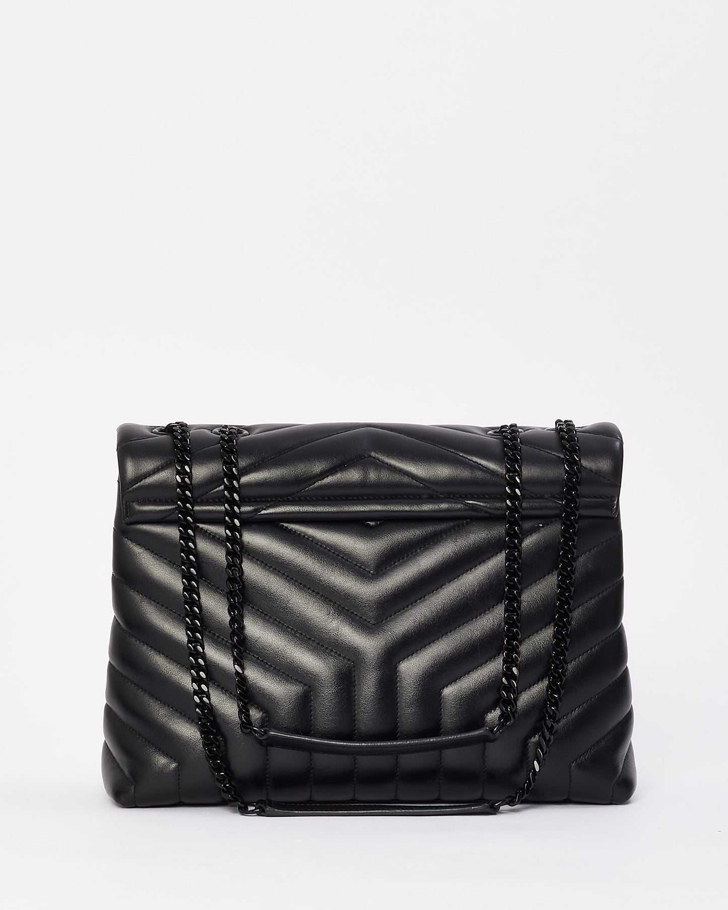 Saint Laurent Black Quilted Y Leather Lou Lou Medium Chain Bag