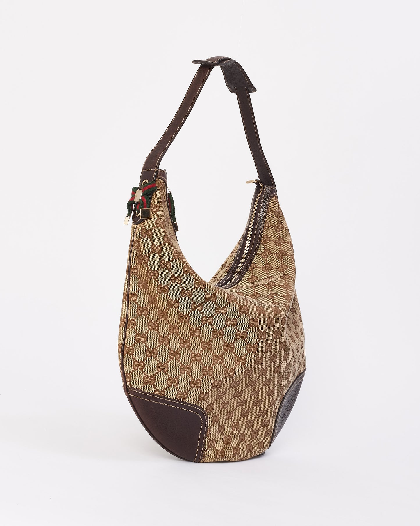 Gucci Brown Canvas Princy GG Hobo Bag