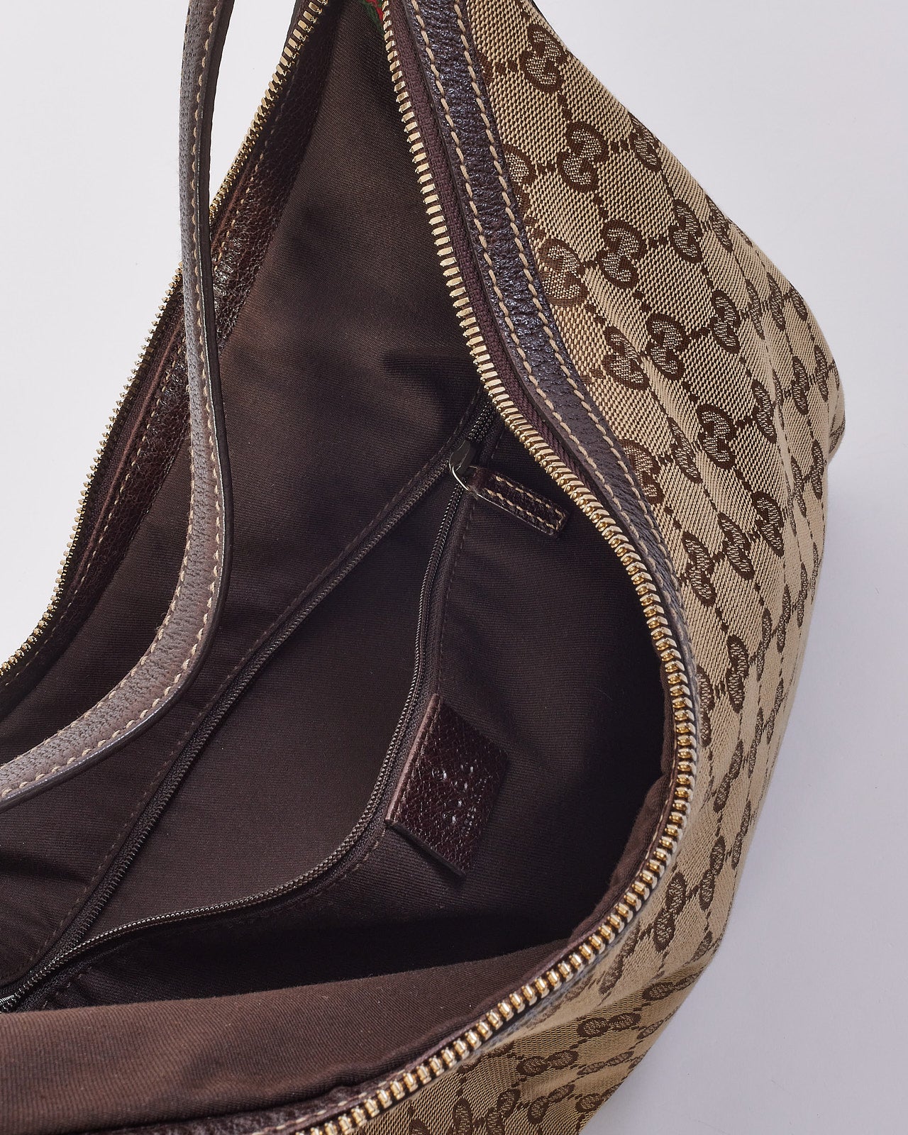 Gucci Brown Canvas Princy GG Hobo Bag