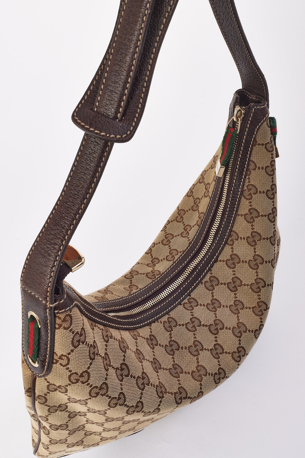 Gucci Brown Canvas Princy GG Hobo Bag