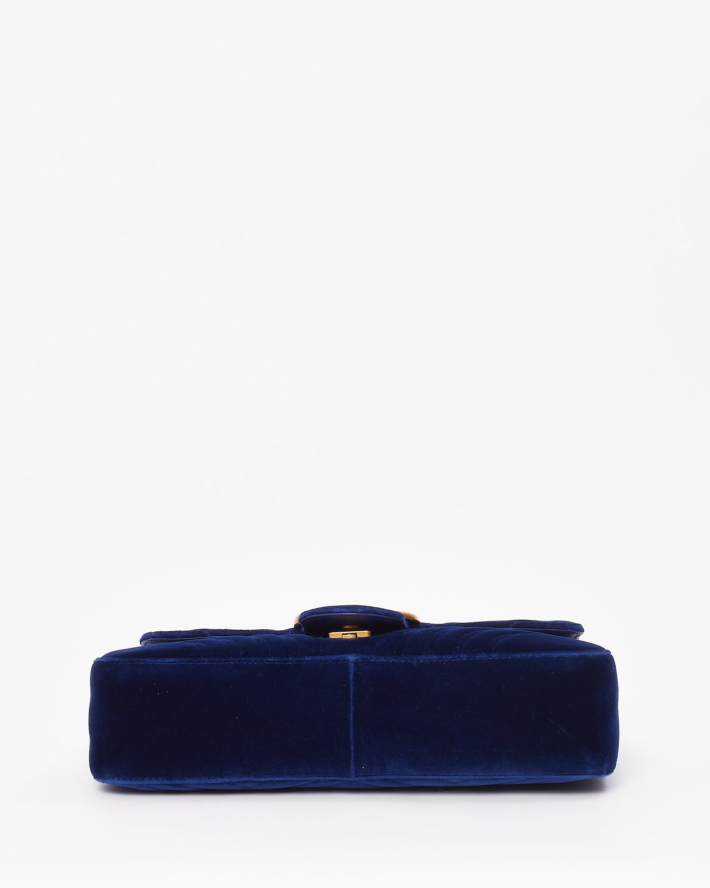 Gucci Blue Velvet GG Marmont Medium Matelassé Shoulder Bag