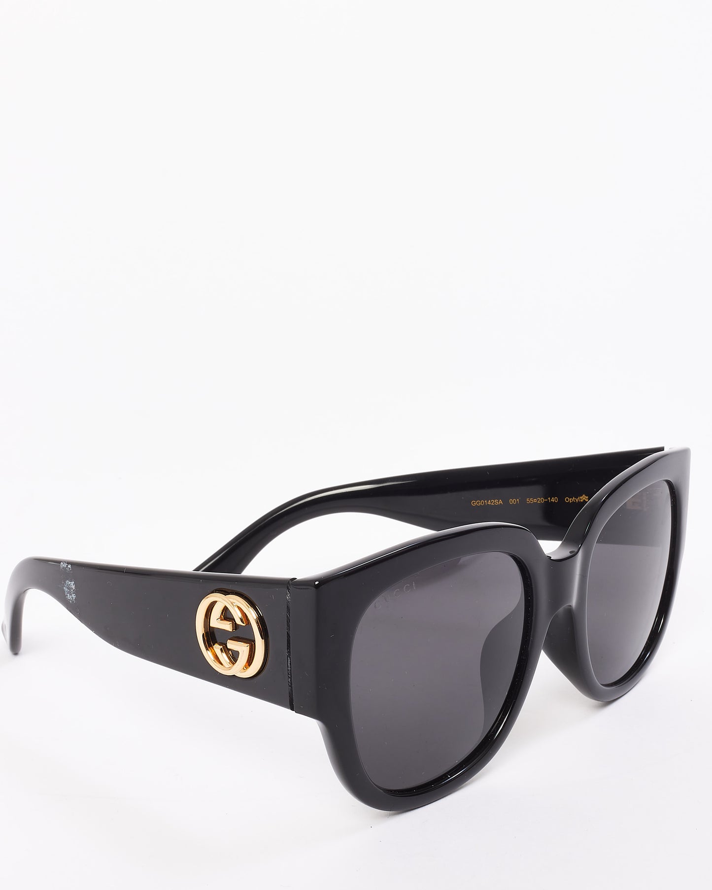 Gucci Black GG0142SA Oversized Interlocking GG Sunglasses