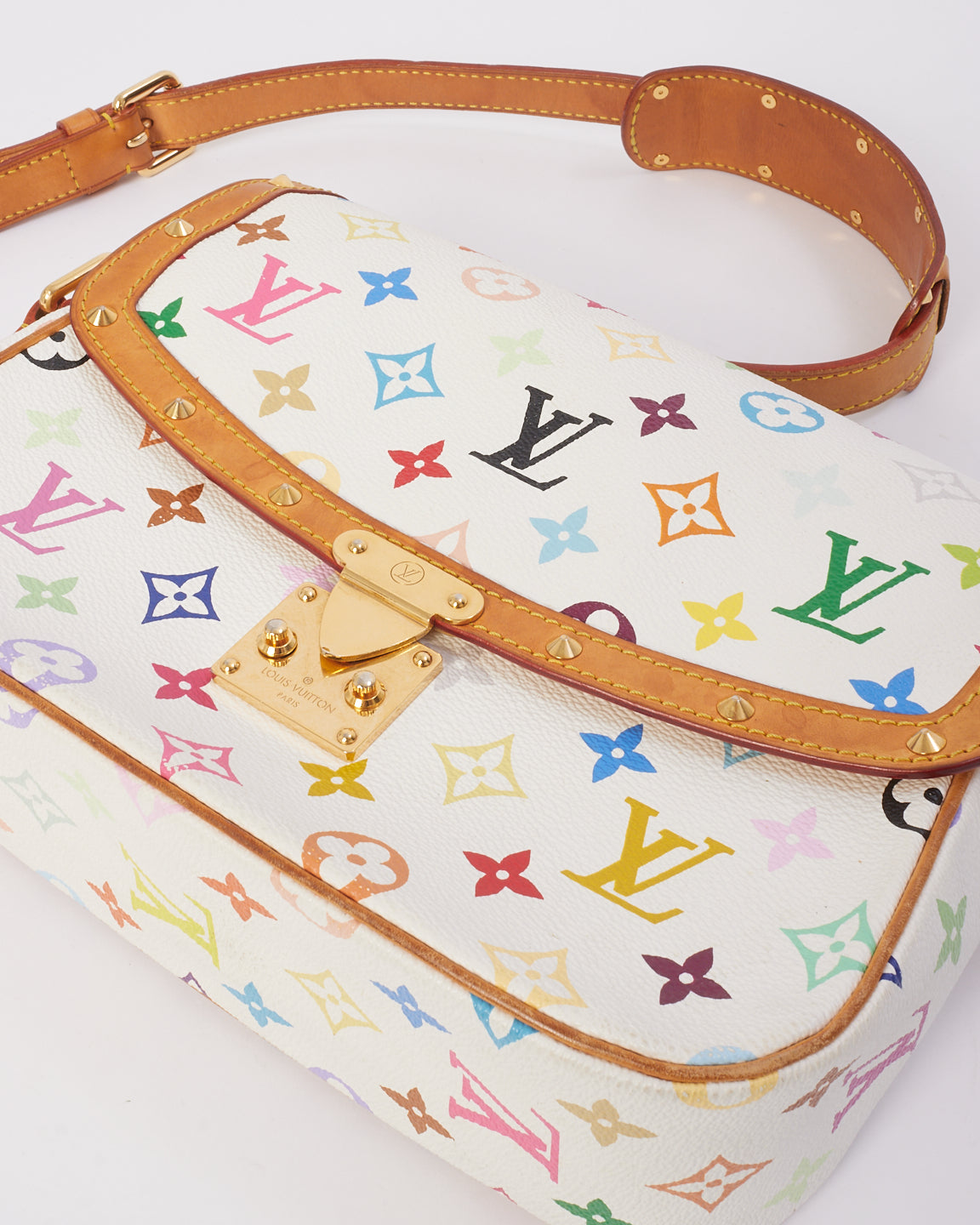 Louis Vuitton White Monogram Multicolor Murakami Sologne Shoulder Bag