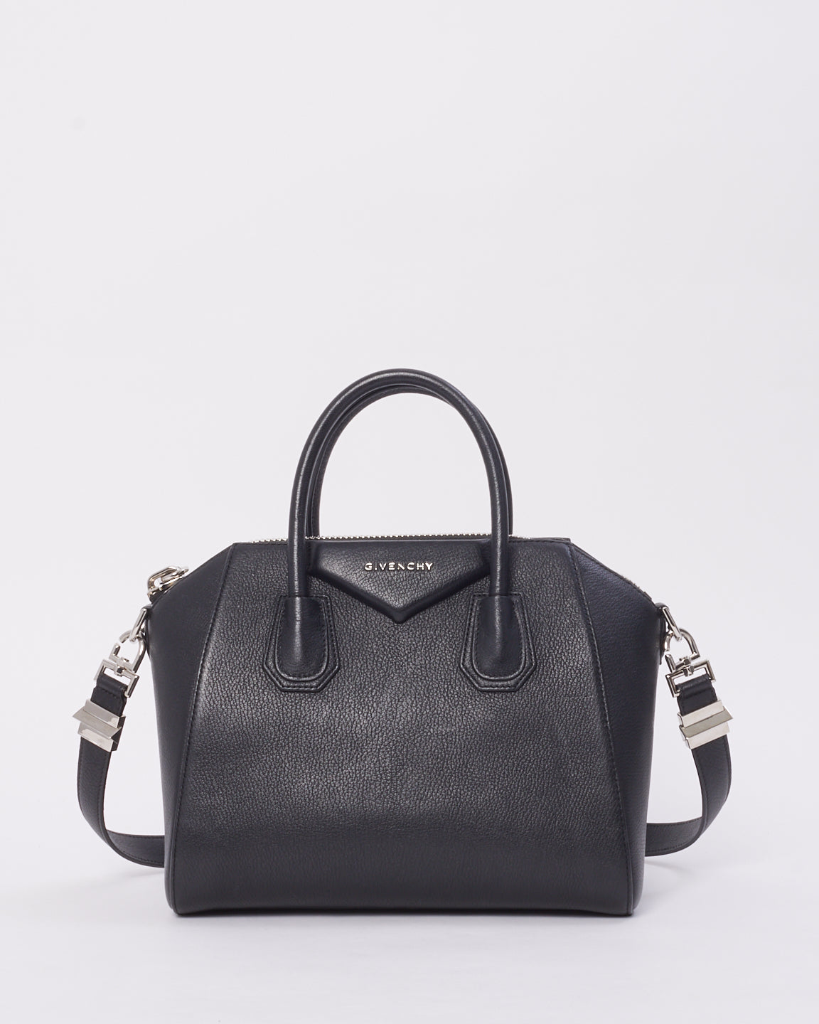 Givenchy Black Leather Antigona Small Tote Bag with Strap