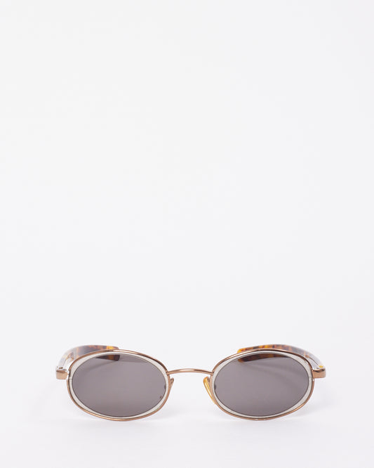 Gucci Vintage Brown Tortoise Metal GG 1614/S Sunglasses