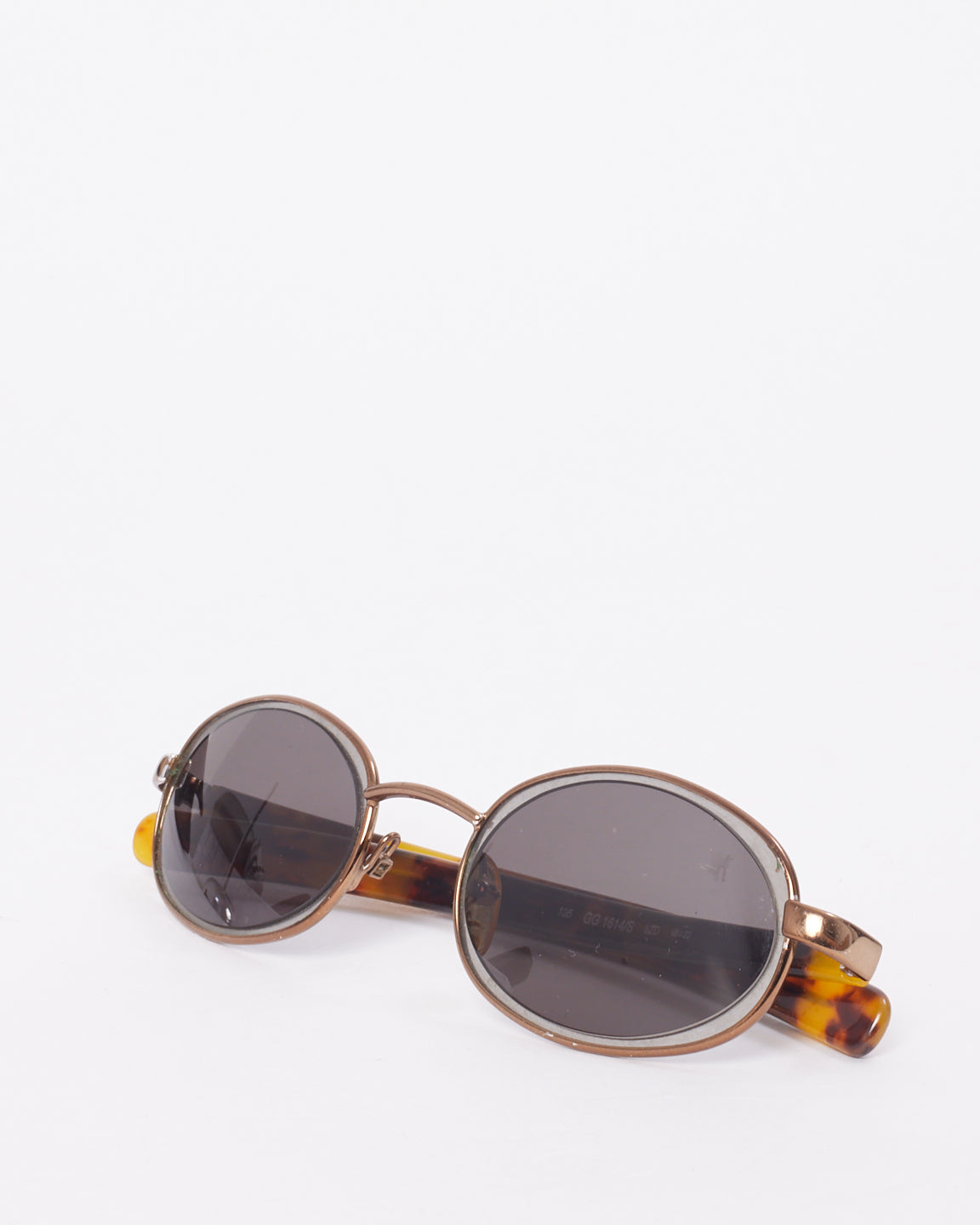 Gucci Vintage Brown Tortoise Metal GG 1614/S Sunglasses