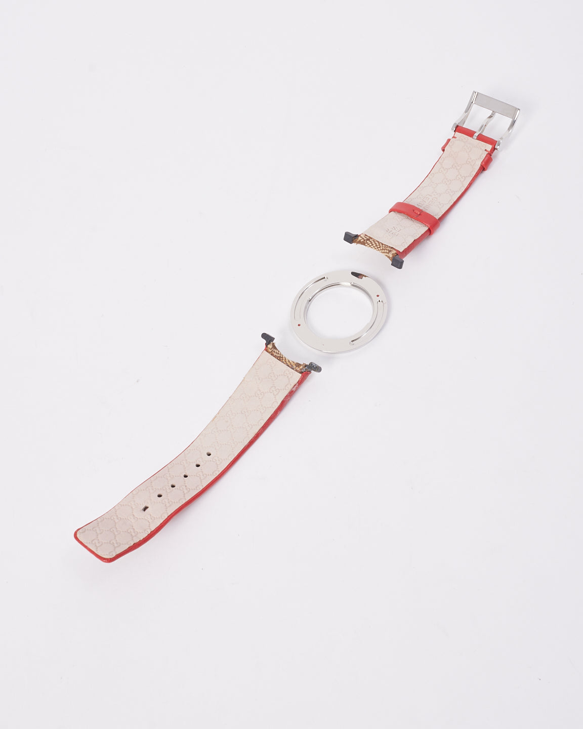 Gucci Silver Watch with White and Red Interchangeable Face 12813904